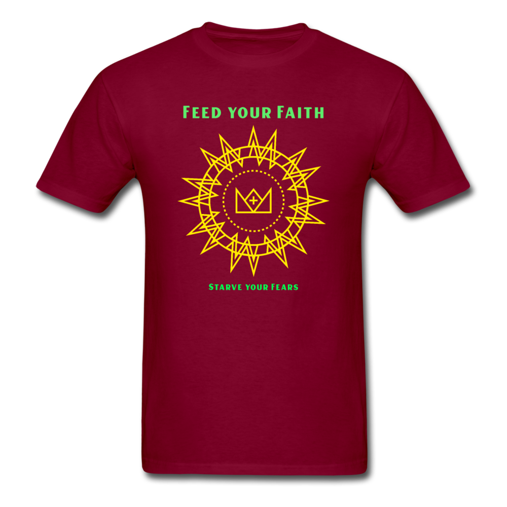 Christian Feed Your Faith T-Shirt - burgundy