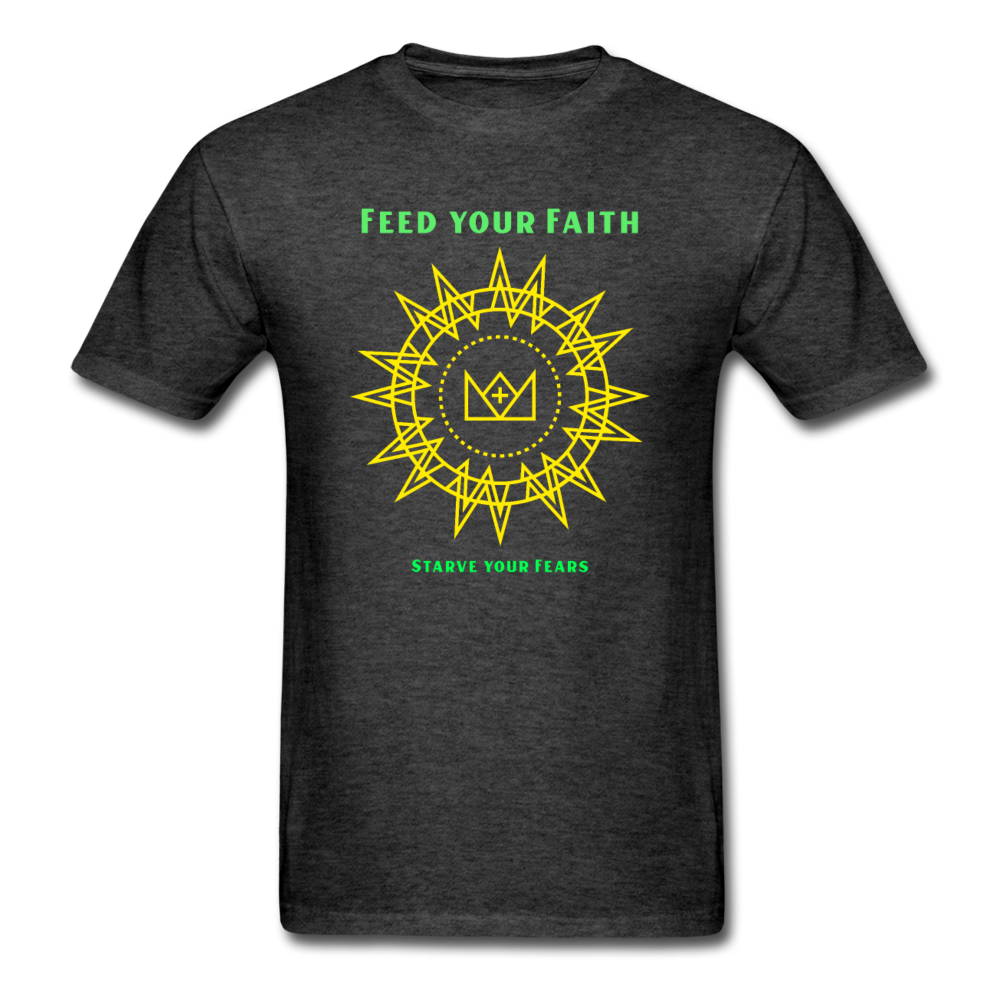 Christian Feed Your Faith T-Shirt - heather black