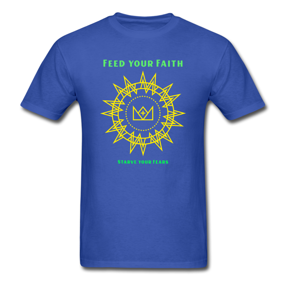 Christian Feed Your Faith T-Shirt - royal blue