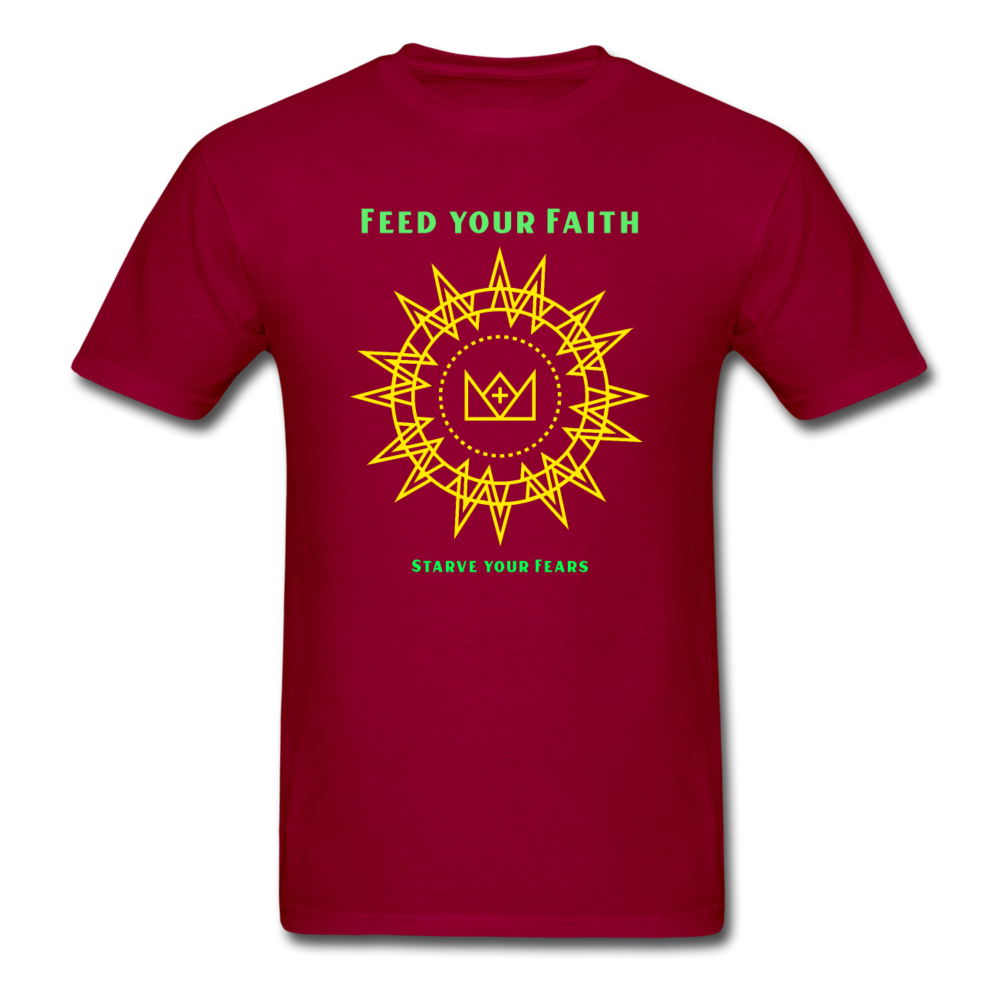 Christian Feed Your Faith T-Shirt - dark red