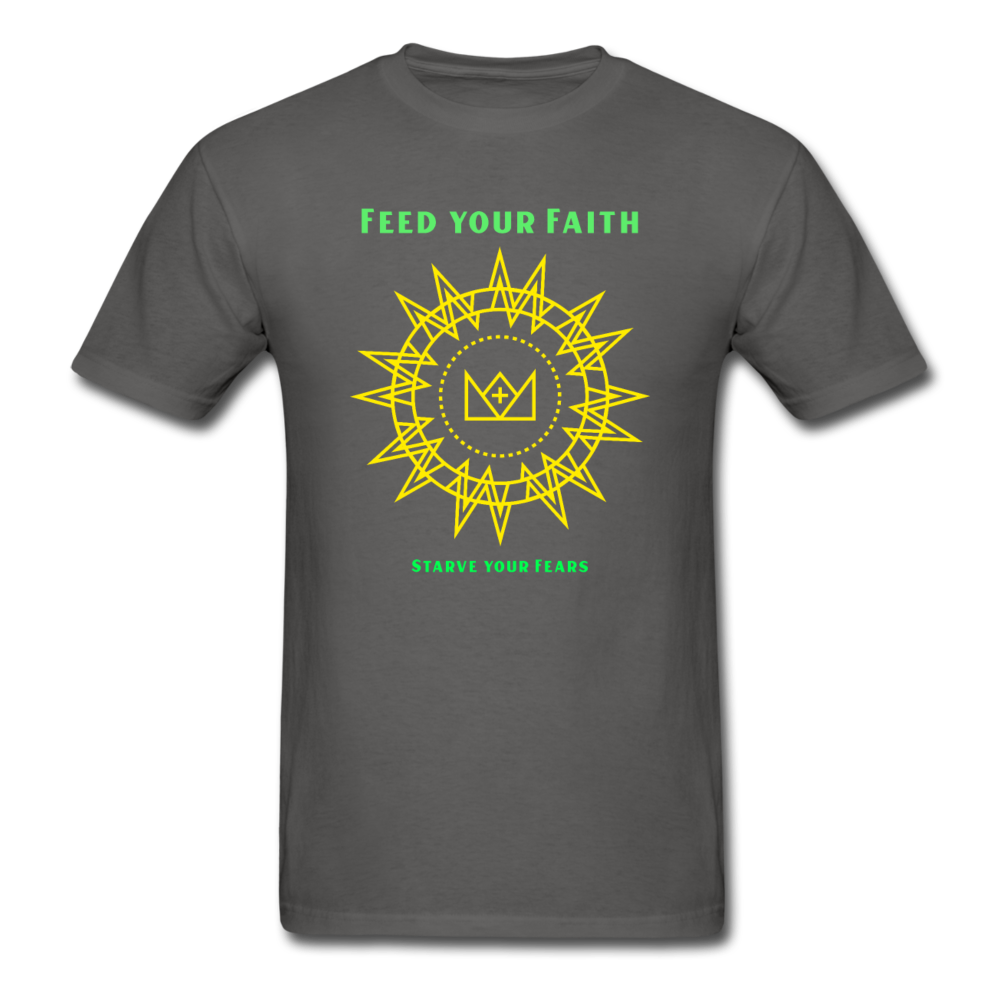Christian Feed Your Faith T-Shirt - charcoal