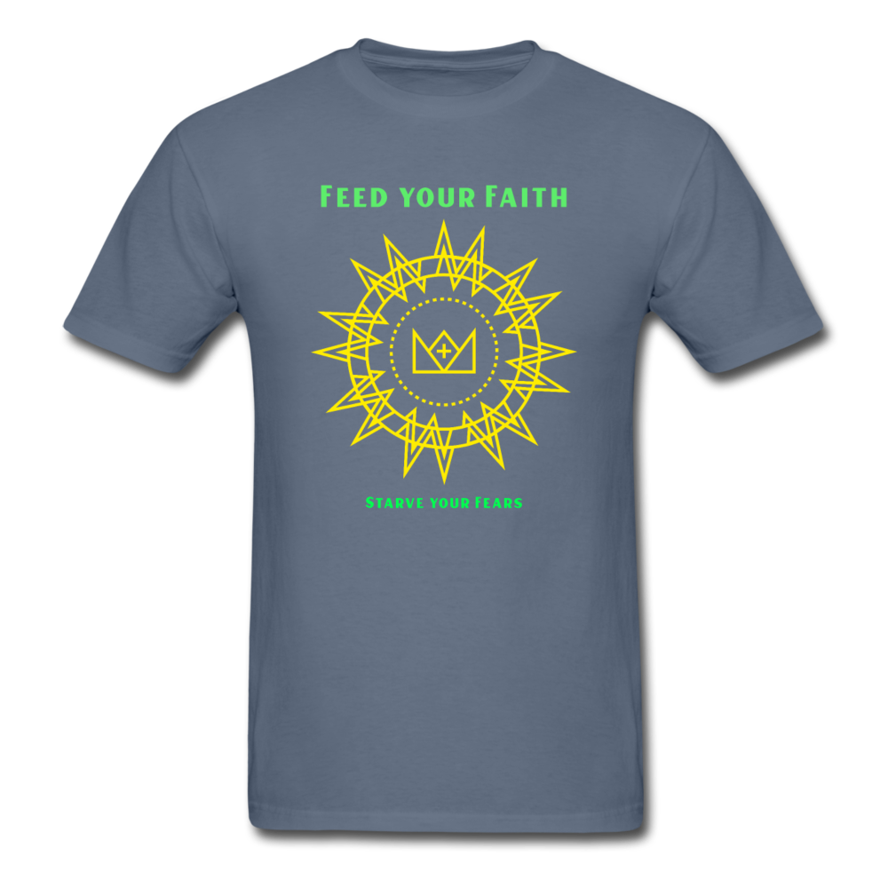 Christian Feed Your Faith T-Shirt - denim