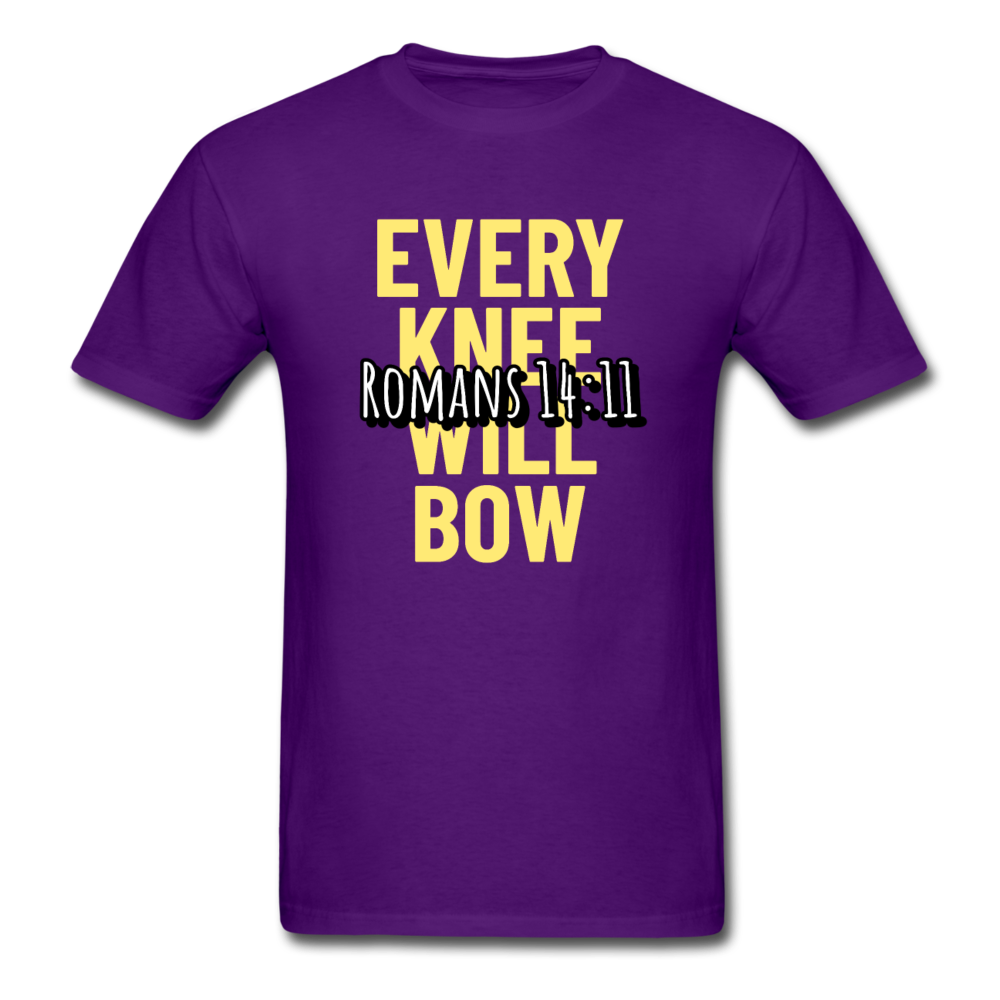 Christian Every Knee Will Bow T-Shirt - purple