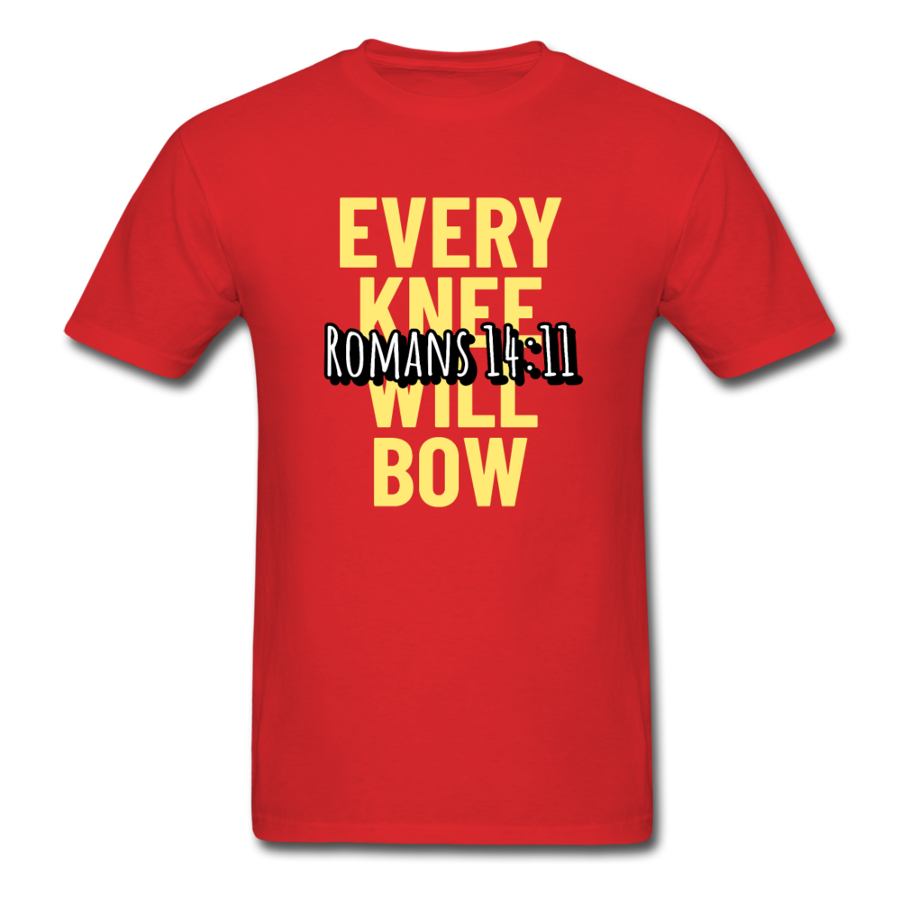 Christian Every Knee Will Bow T-Shirt - red