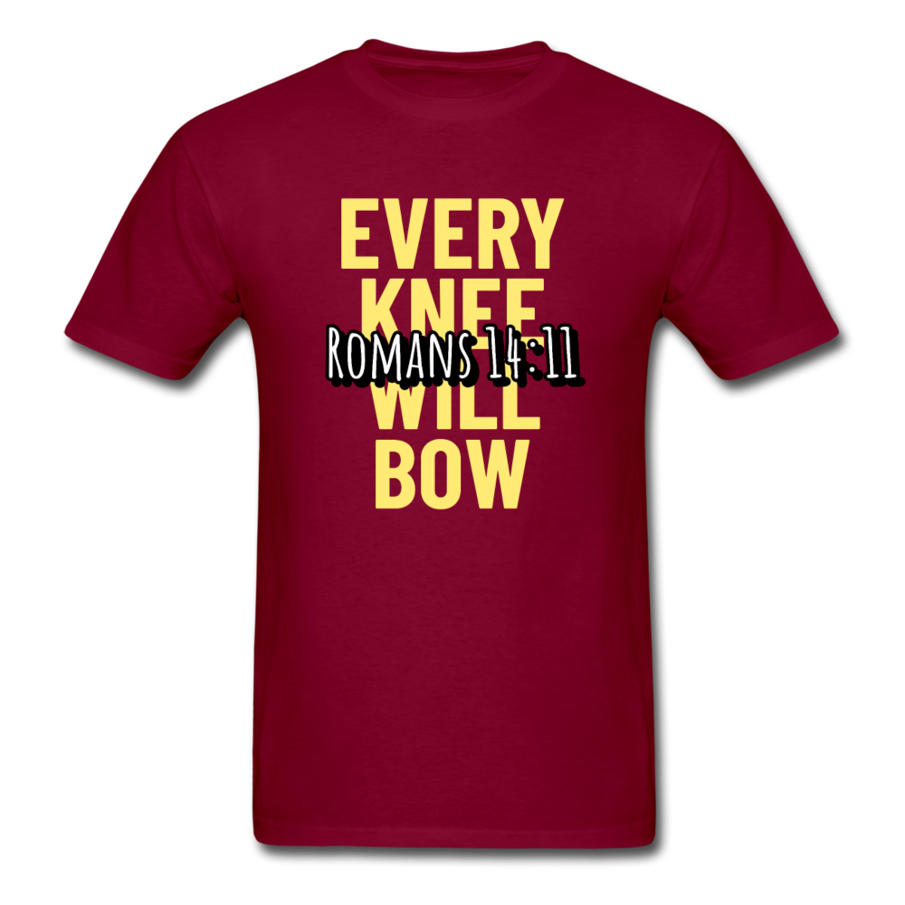 Christian Every Knee Will Bow T-Shirt - burgundy