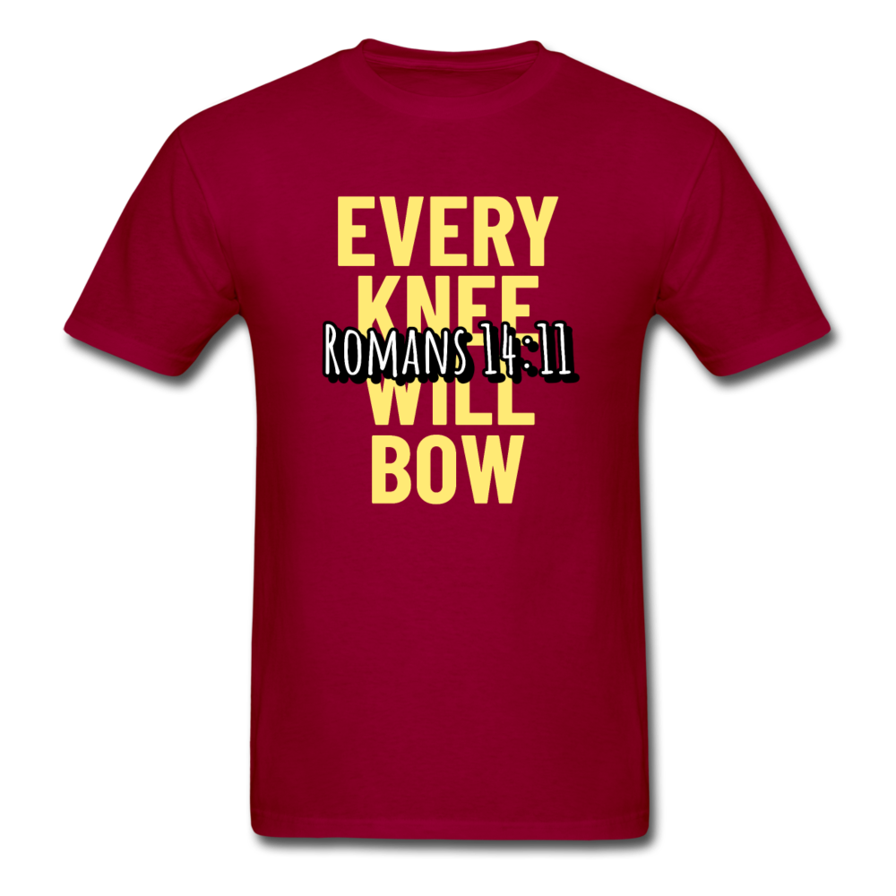 Christian Every Knee Will Bow T-Shirt - dark red
