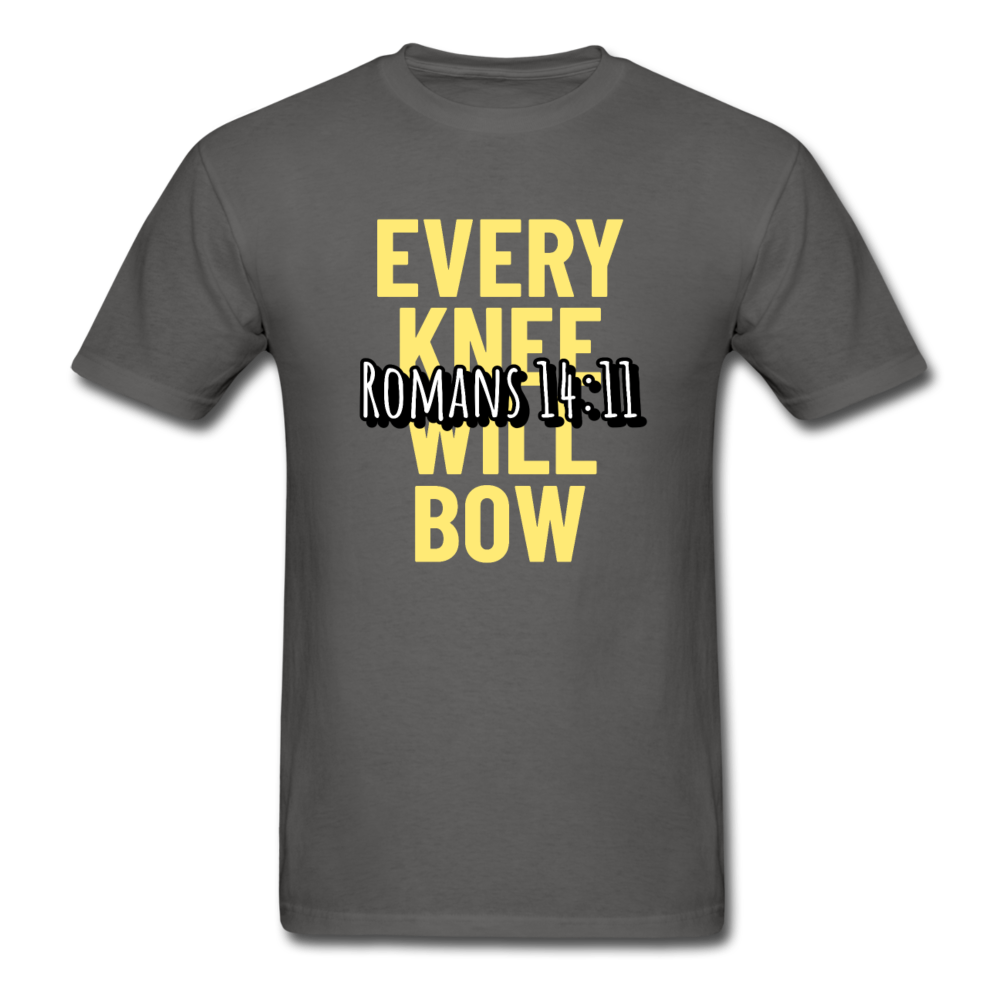 Christian Every Knee Will Bow T-Shirt - charcoal