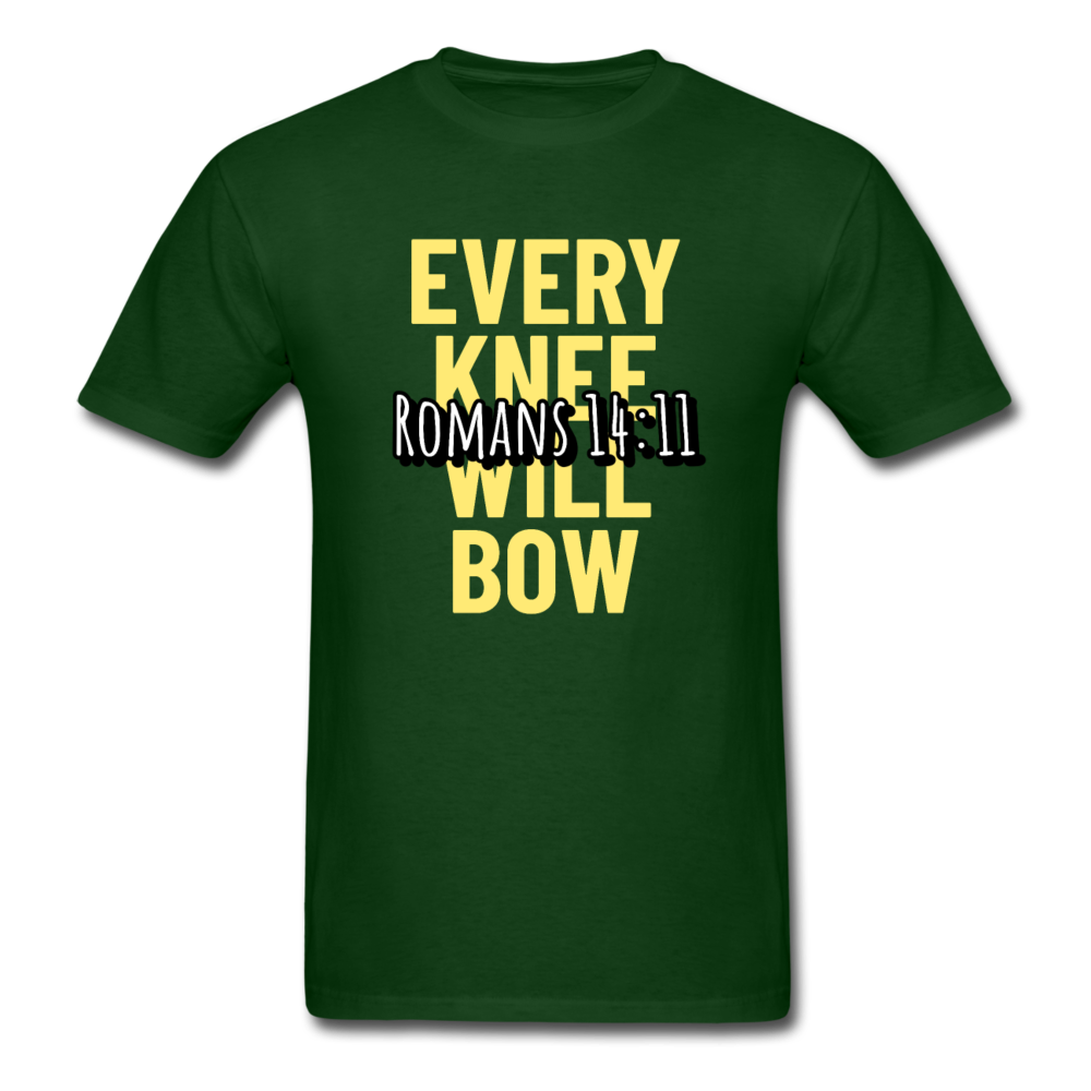 Christian Every Knee Will Bow T-Shirt - forest green