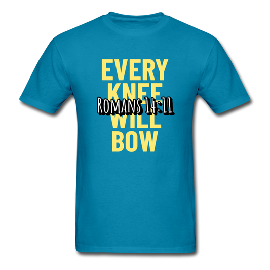 Christian Every Knee Will Bow T-Shirt - turquoise