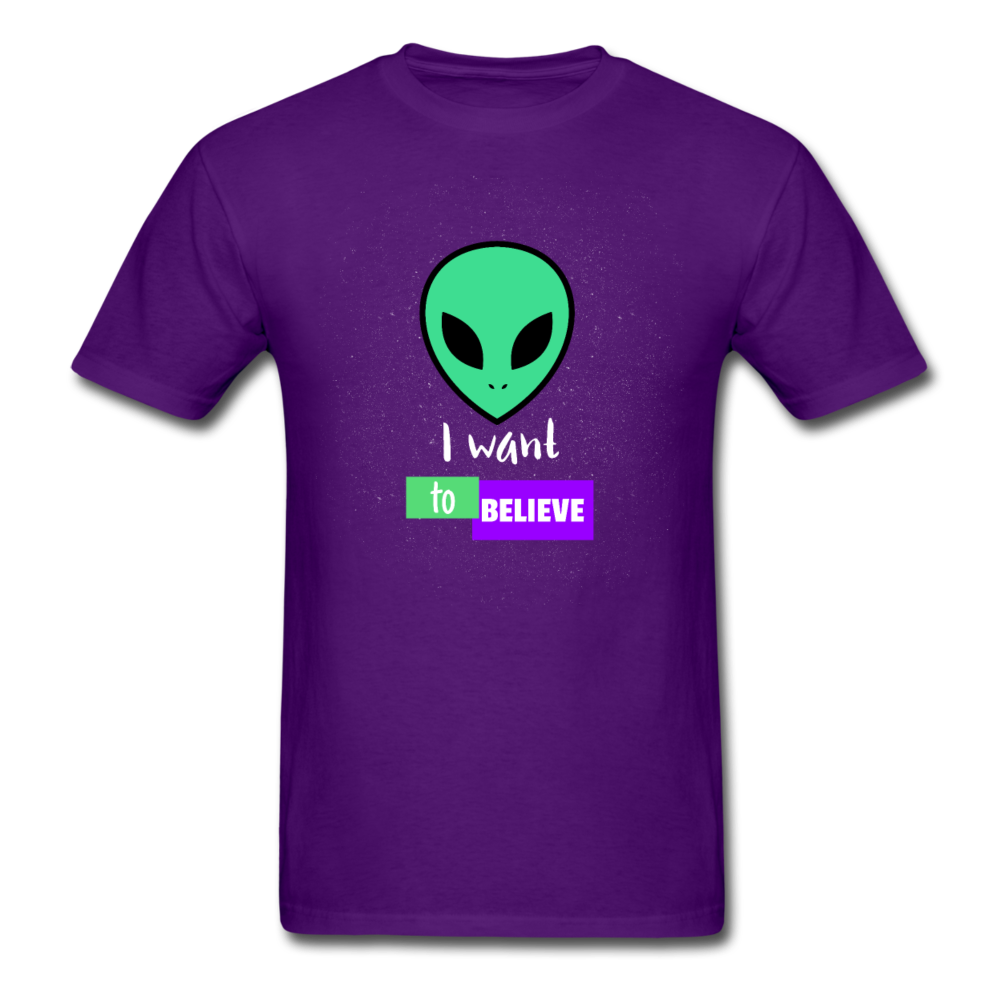 Alien I Want to Believe T-Shirt - purple