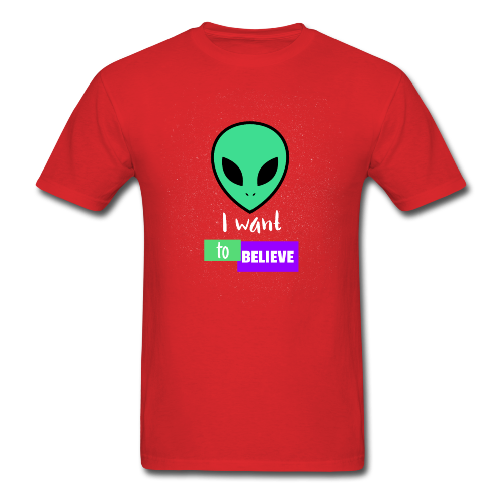 Alien I Want to Believe T-Shirt - red