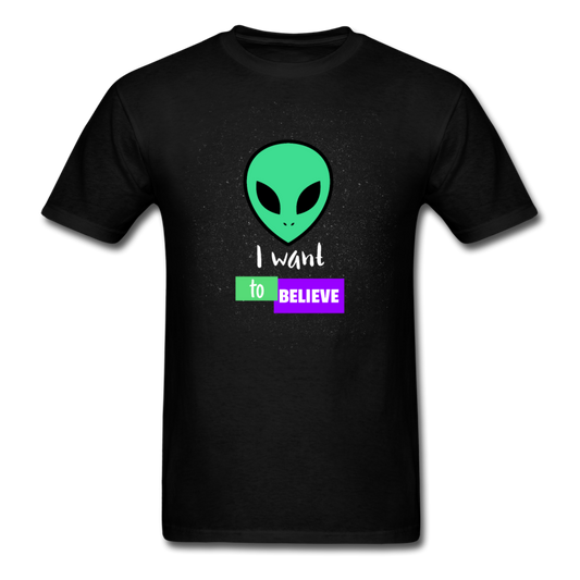 Alien I Want to Believe T-Shirt - black