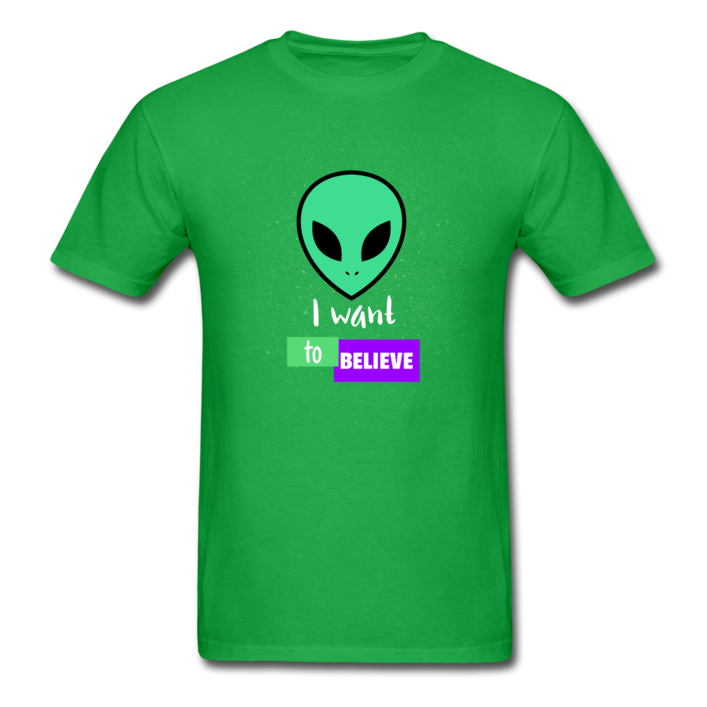 Alien I Want to Believe T-Shirt - bright green