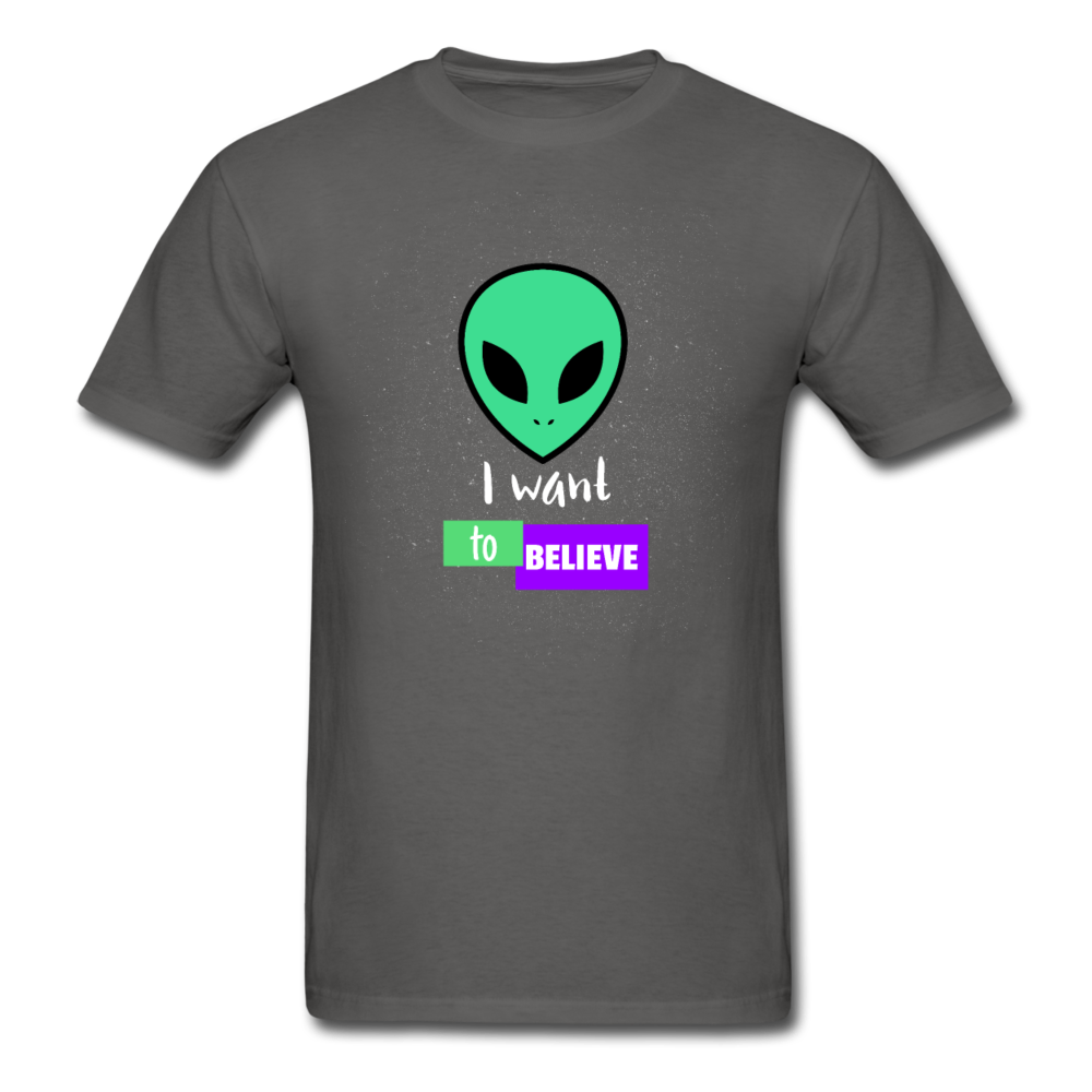 Alien I Want to Believe T-Shirt - charcoal