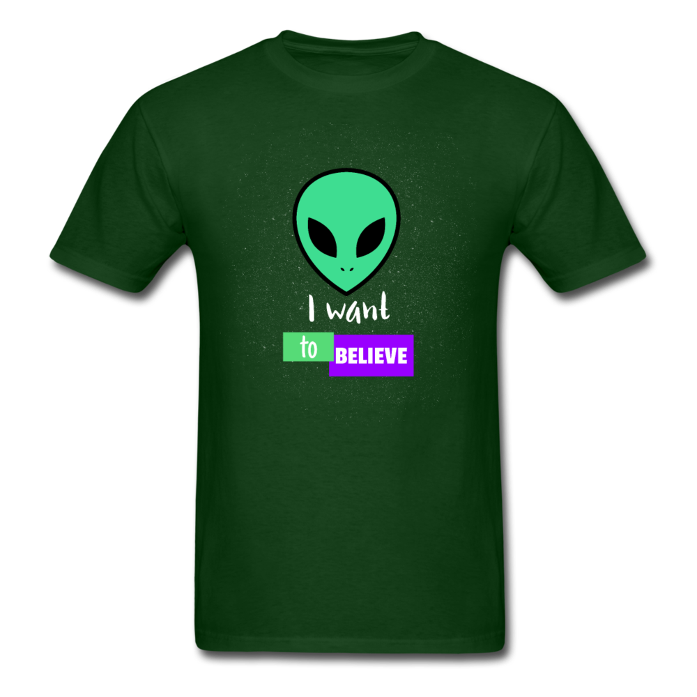 Alien I Want to Believe T-Shirt - forest green
