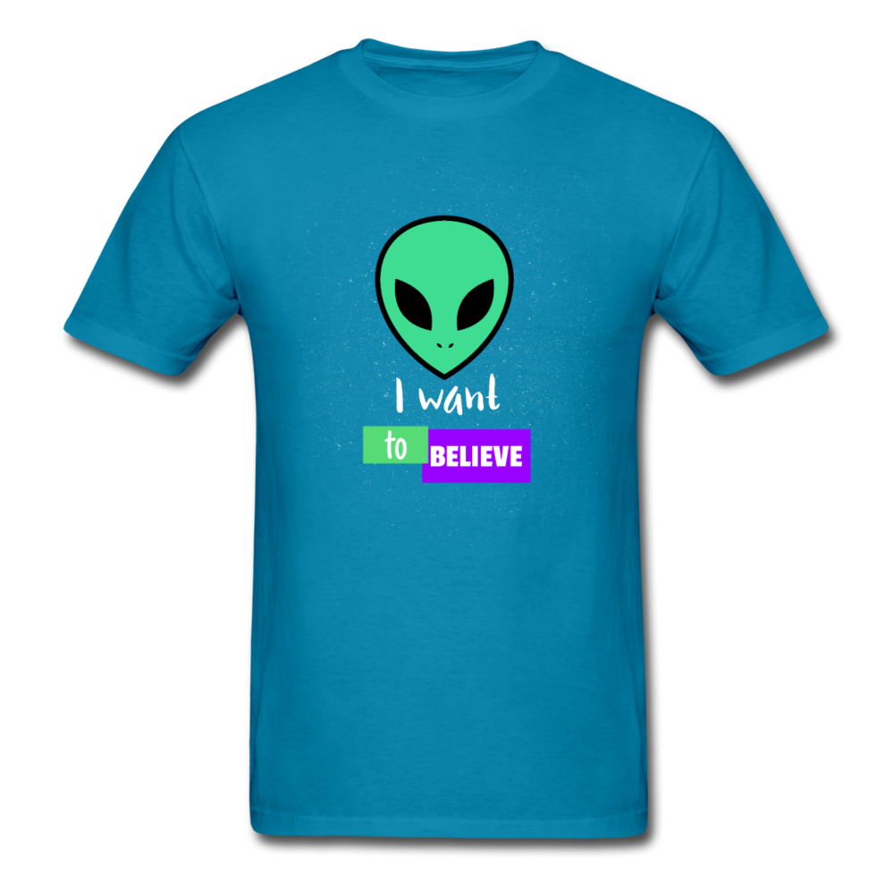 Alien I Want to Believe T-Shirt - turquoise