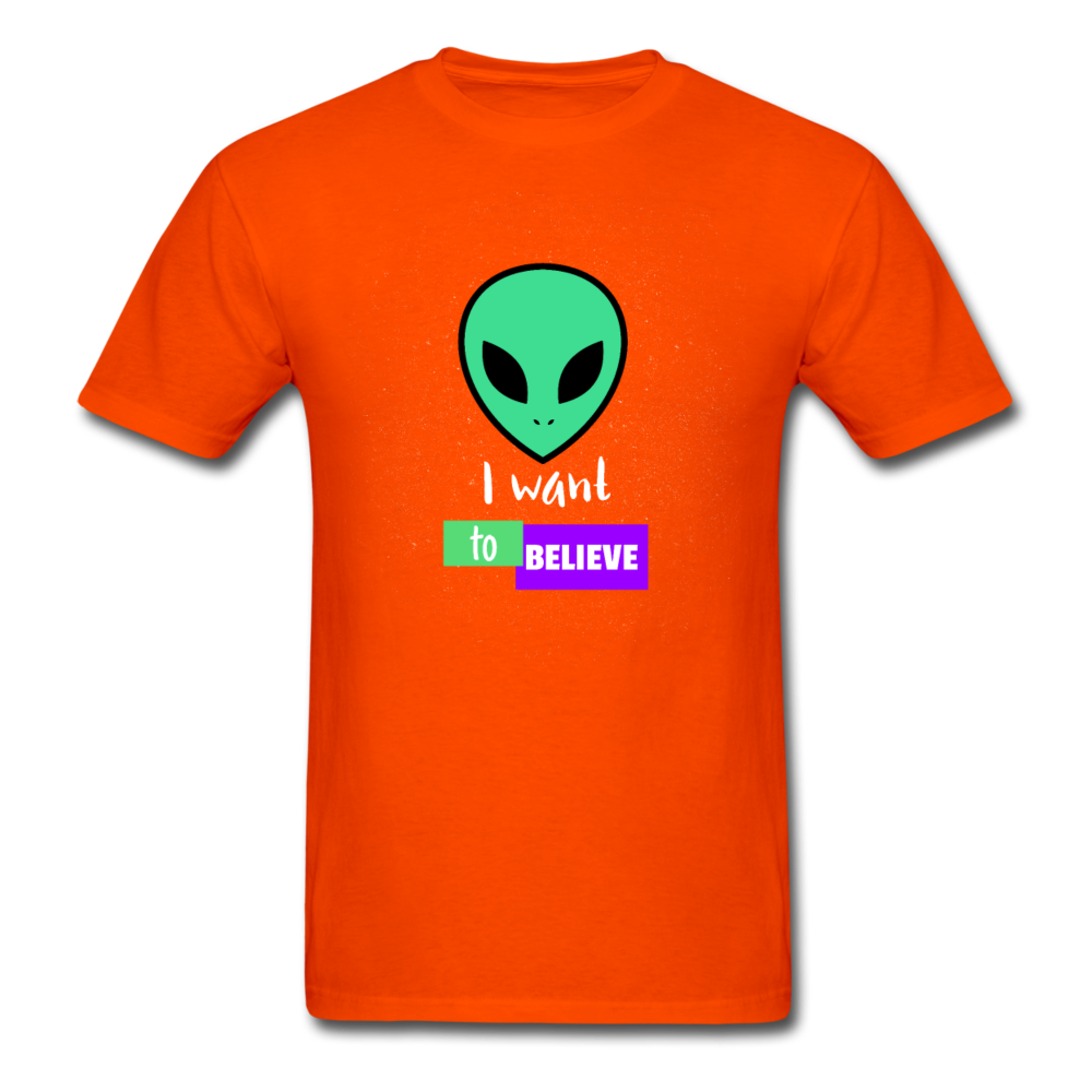Alien I Want to Believe T-Shirt - orange