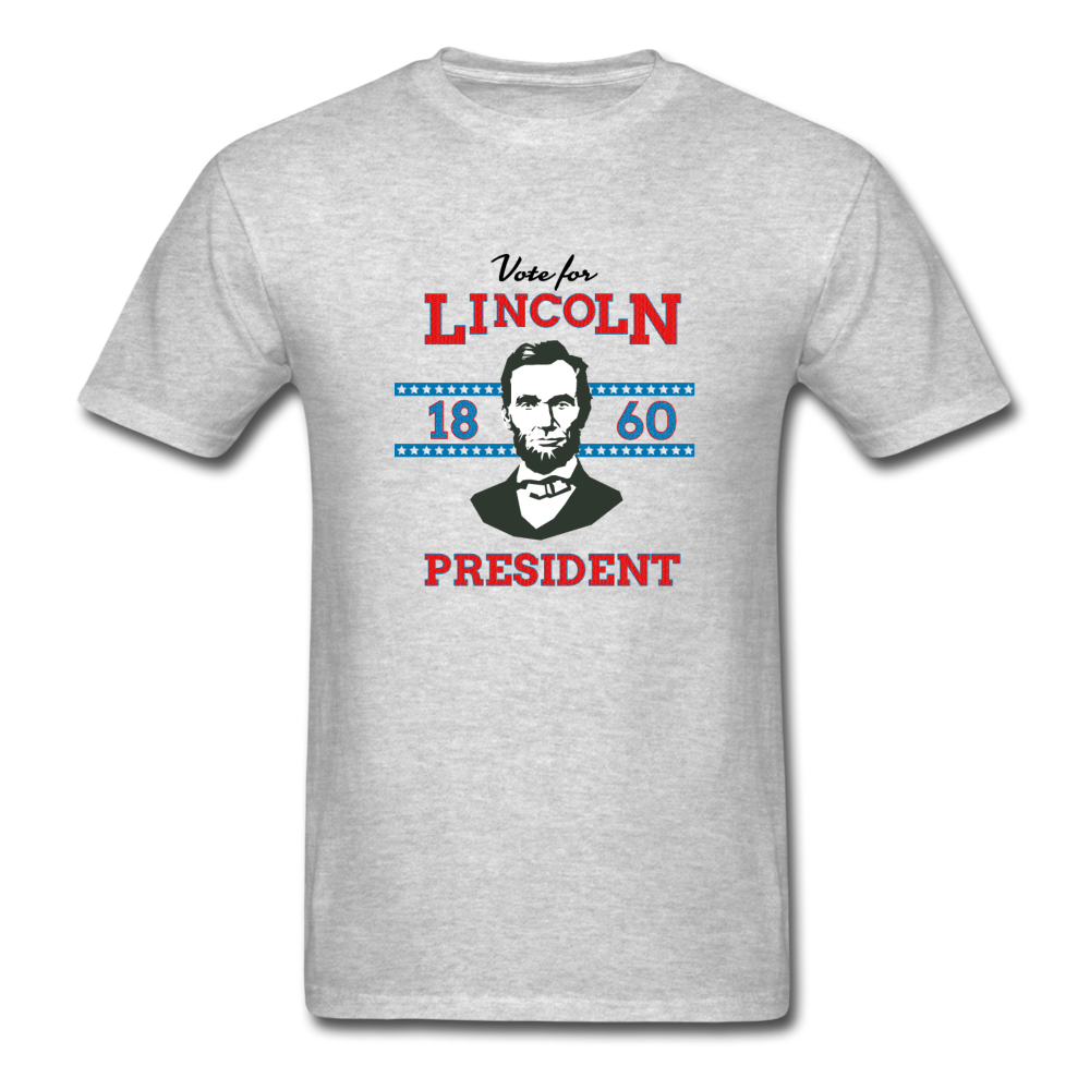 Abraham Lincoln 1860 Campaign Shirt (Fresh, No Distress) - heather gray