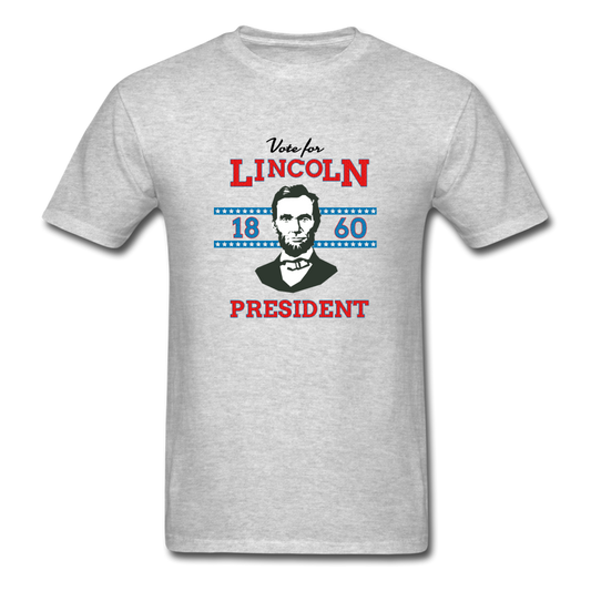 Abraham Lincoln 1860 Campaign Shirt (Fresh, No Distress) - heather gray
