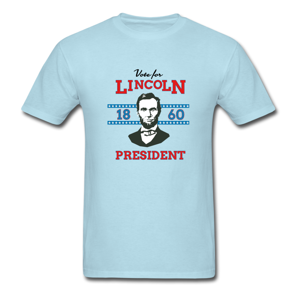 Abraham Lincoln 1860 Campaign Shirt (Fresh, No Distress) - powder blue