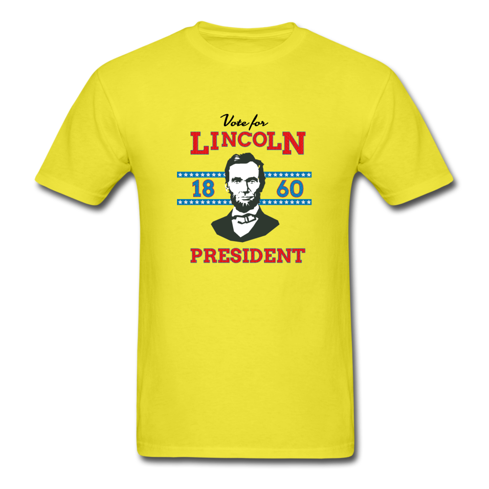 Abraham Lincoln 1860 Campaign Shirt (Fresh, No Distress) - yellow