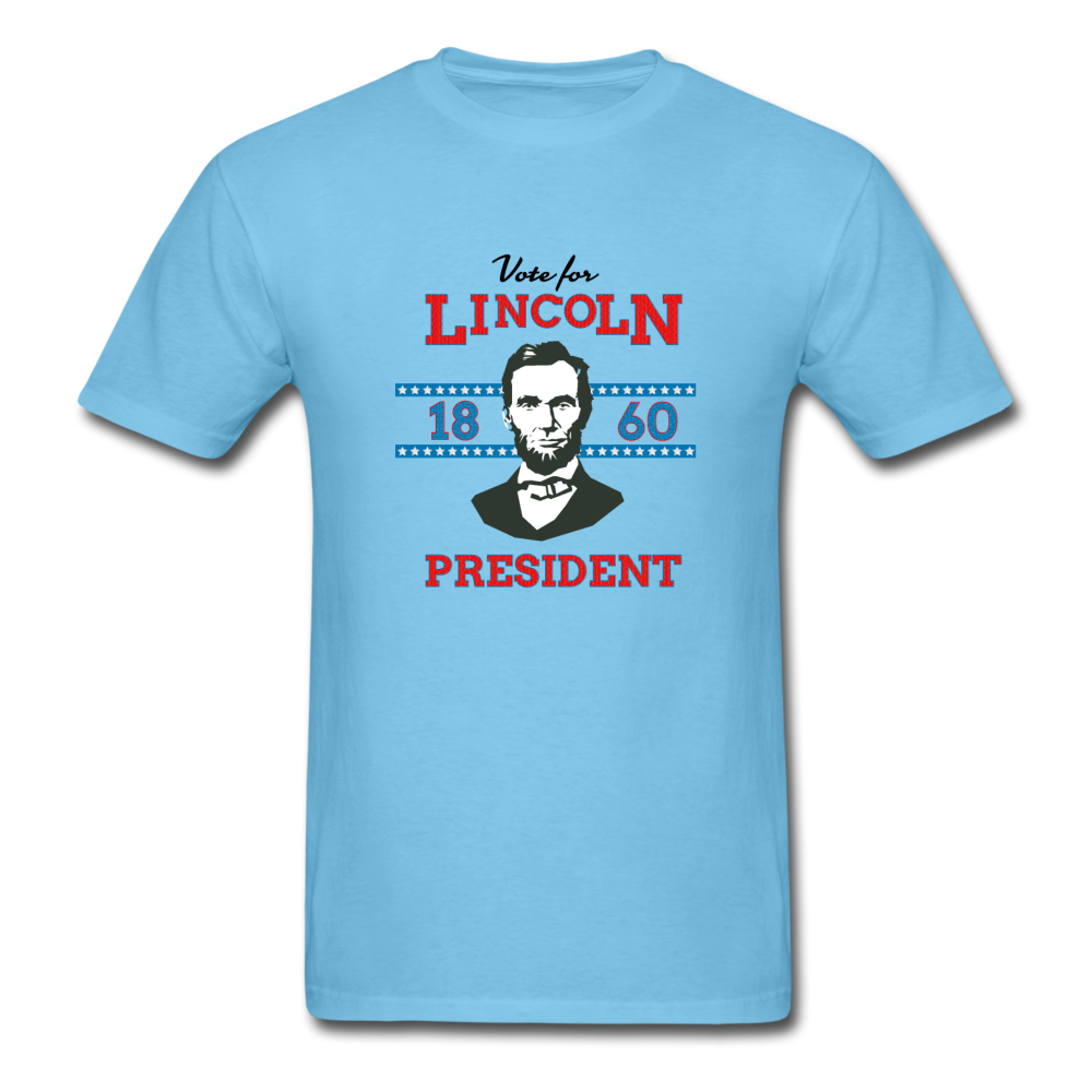 Abraham Lincoln 1860 Campaign Shirt (Fresh, No Distress) - aquatic blue