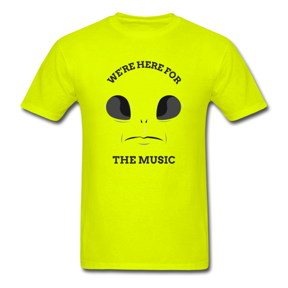 Alien Here for the Music T-Shirt - safety green