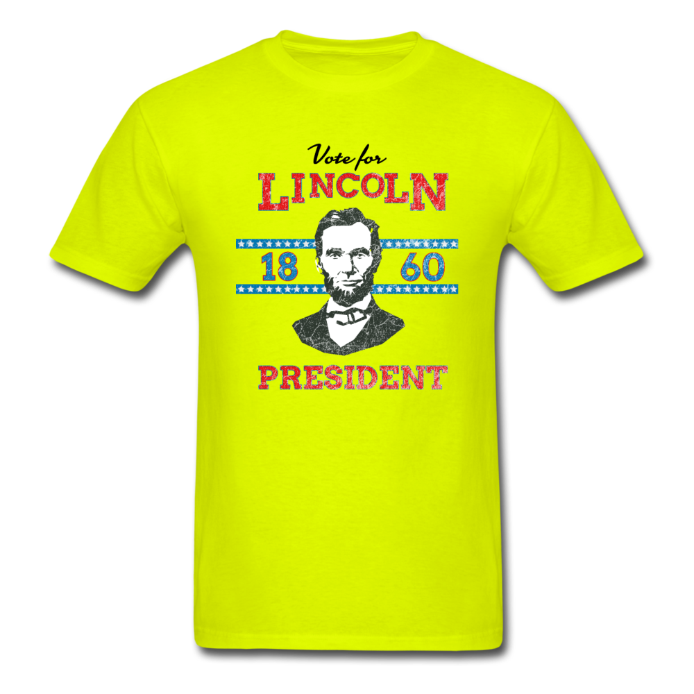 Abraham Lincoln 1860 Campaign Shirt (Distressed) - safety green