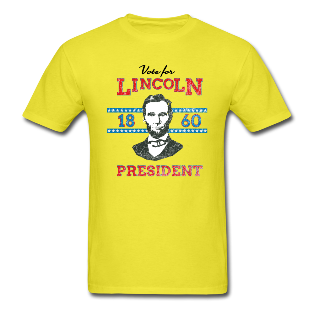 Abraham Lincoln 1860 Campaign Shirt (Distressed) - yellow