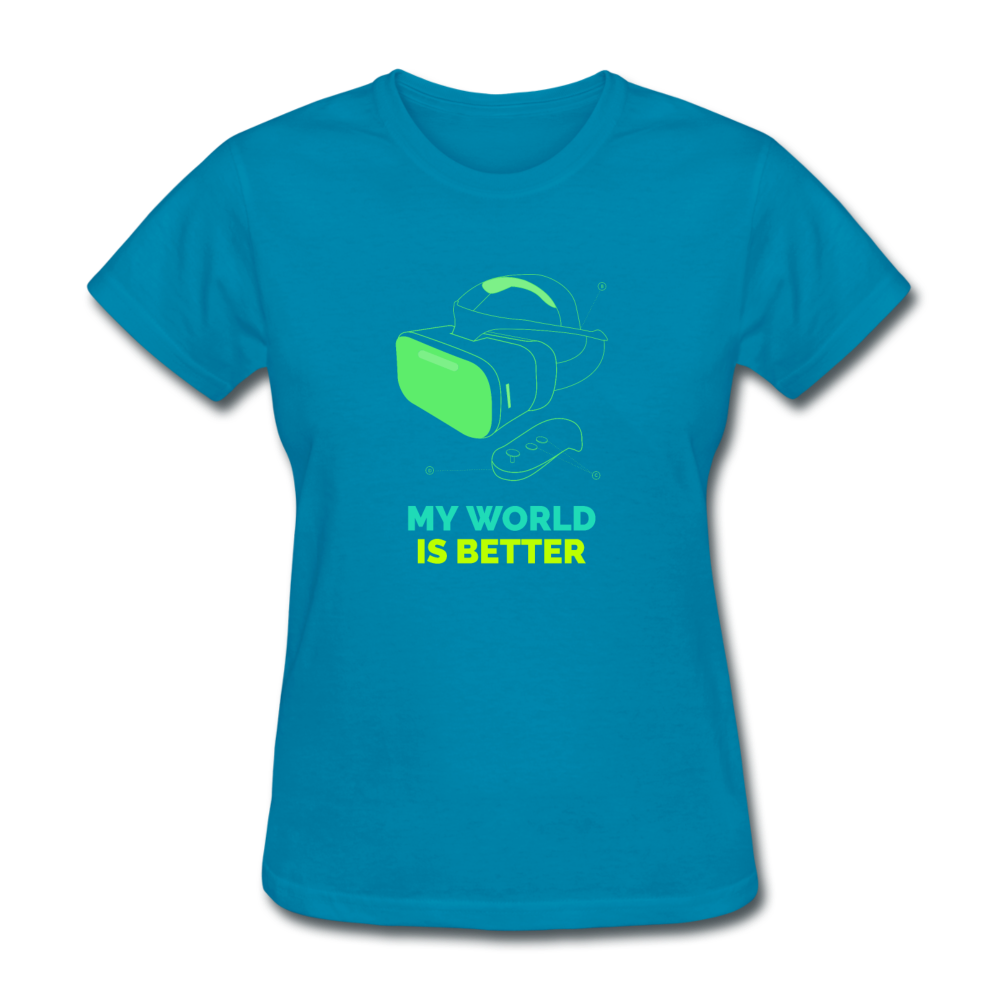 Women's Virtual Reality T-Shirt - turquoise