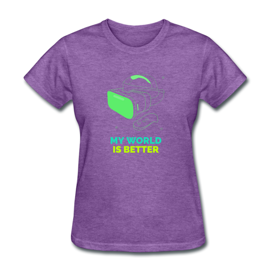 Women's Virtual Reality T-Shirt - purple heather