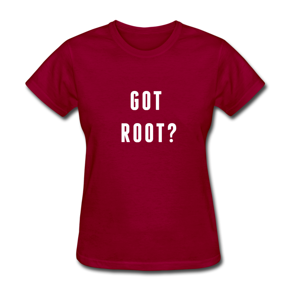 Women's Got Root T-Shirt - dark red