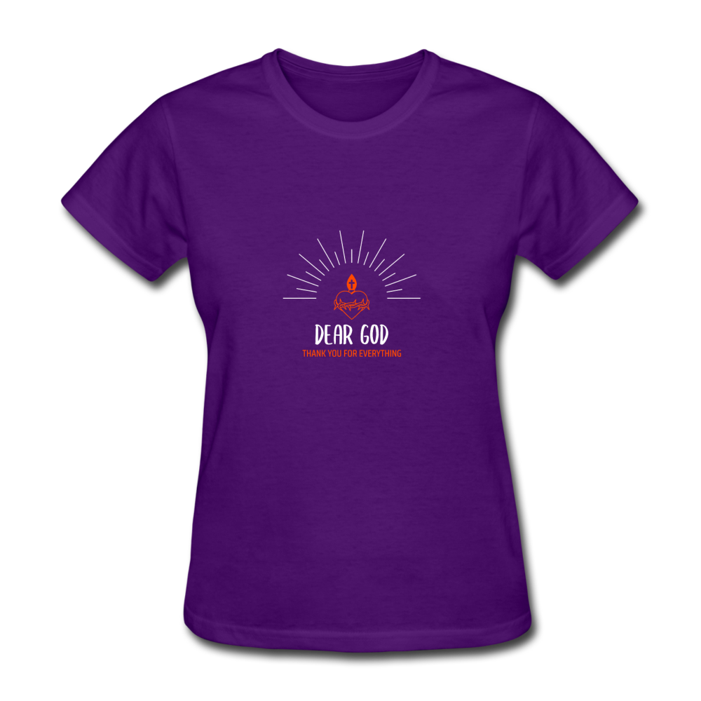 Women's Dear God T-Shirt - purple