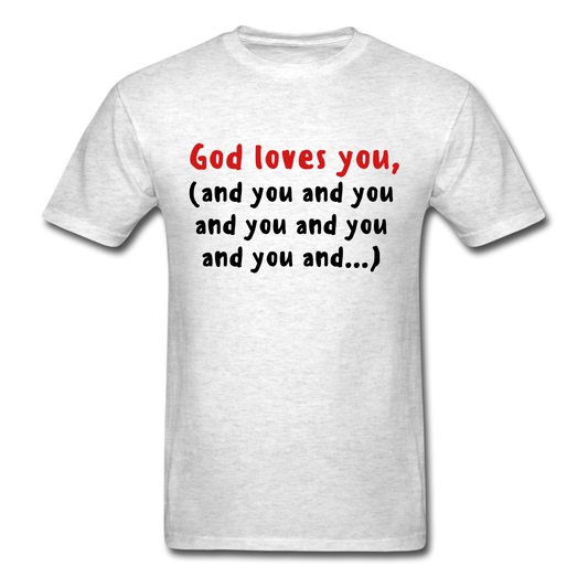 God Loves You T-Shirt - light heather gray