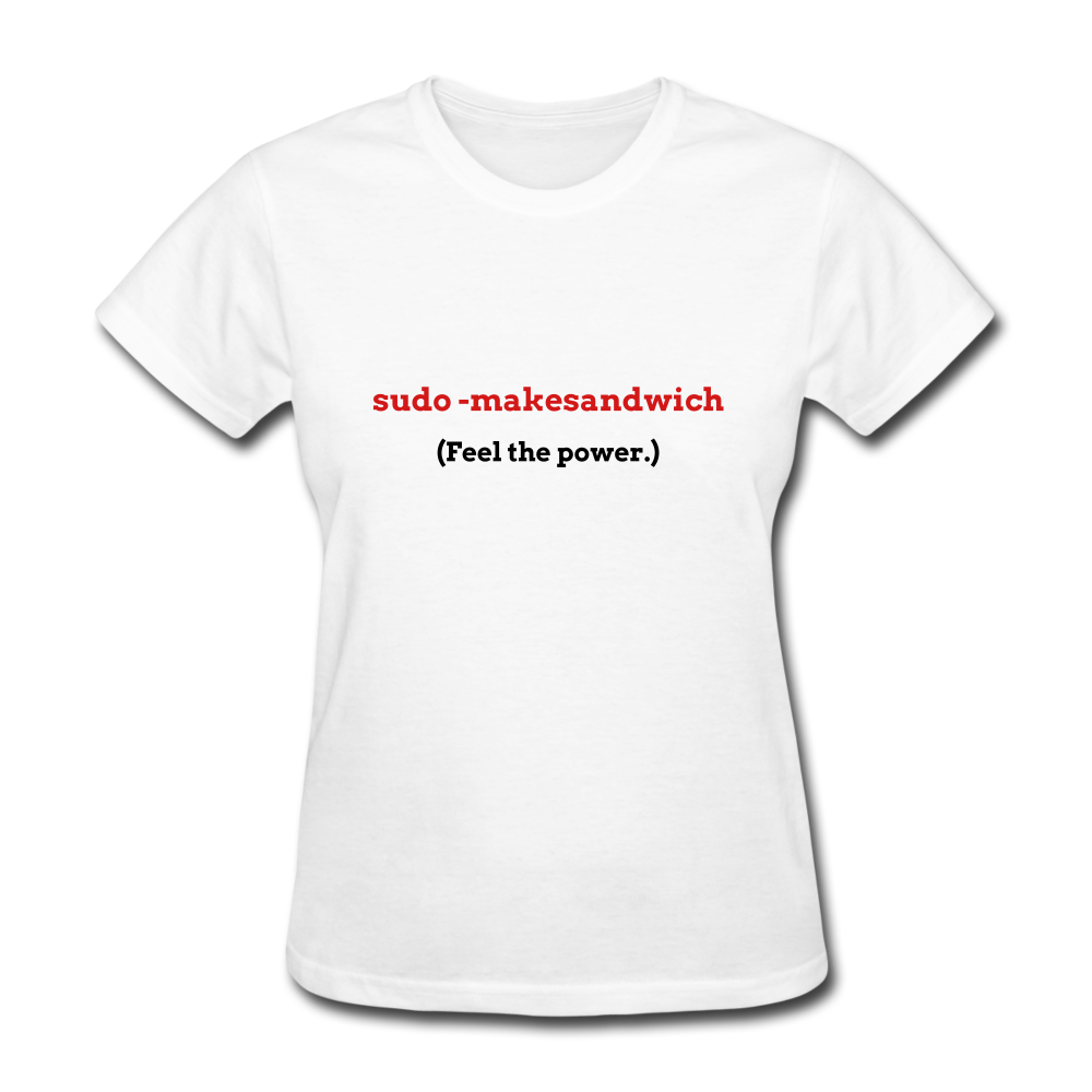 Women's Geek sudo T-Shirt - white