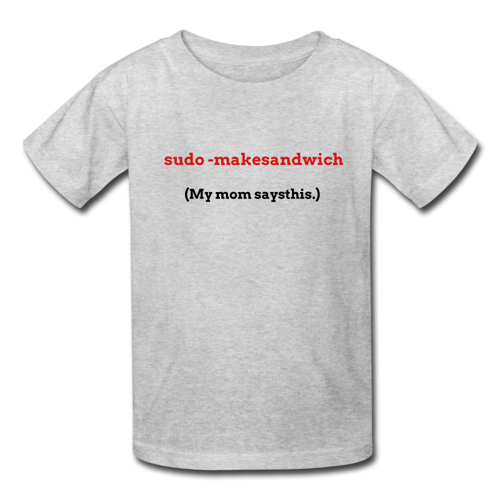 Kids' Geek sudo Mom T-Shirt - heather gray