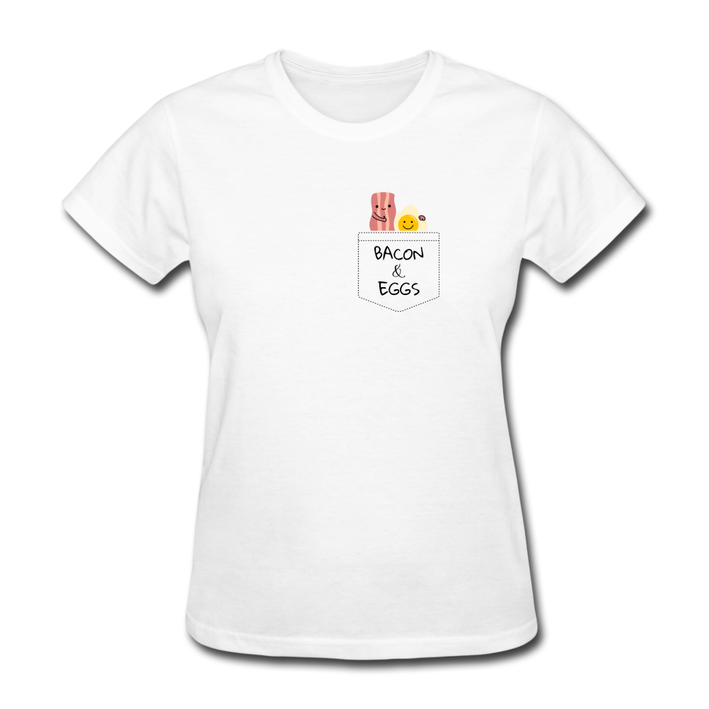 Women's Bacon and Eggs T-Shirt - white