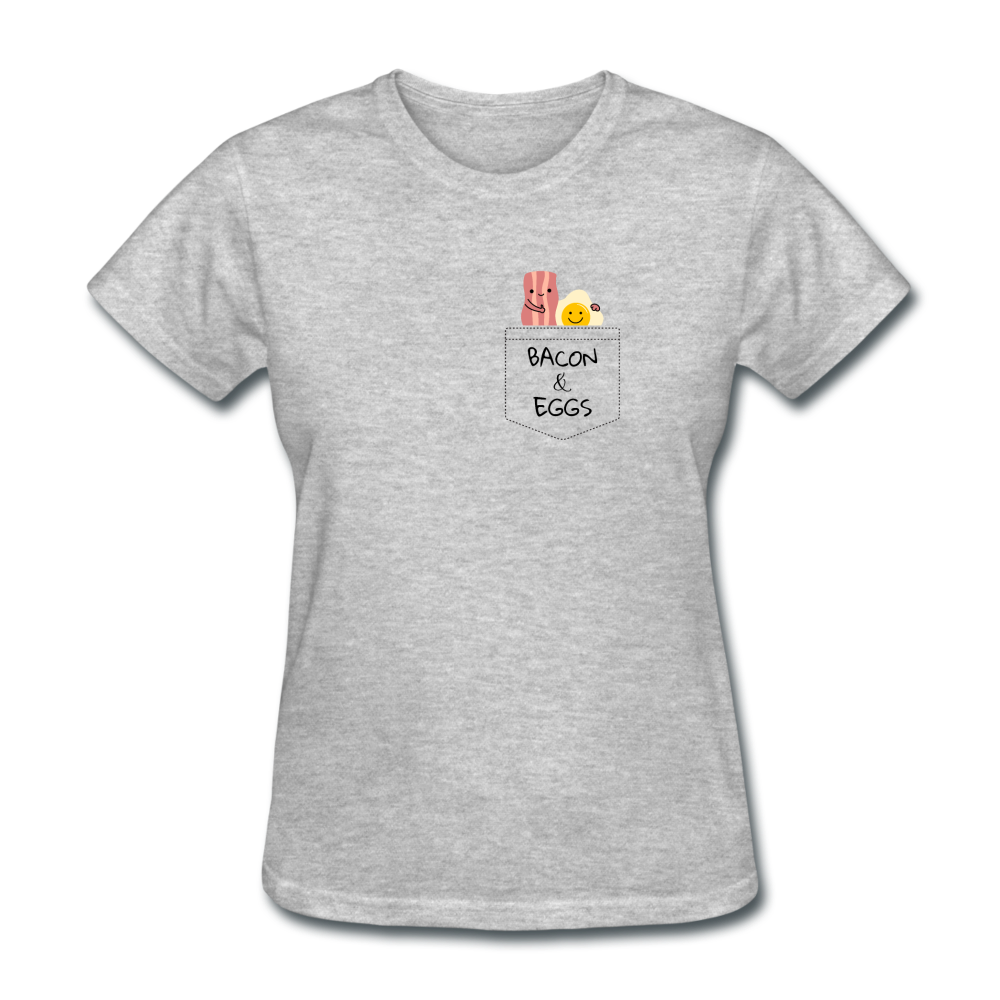 Women's Bacon and Eggs T-Shirt - heather gray
