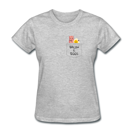 Women's Bacon and Eggs T-Shirt - heather gray