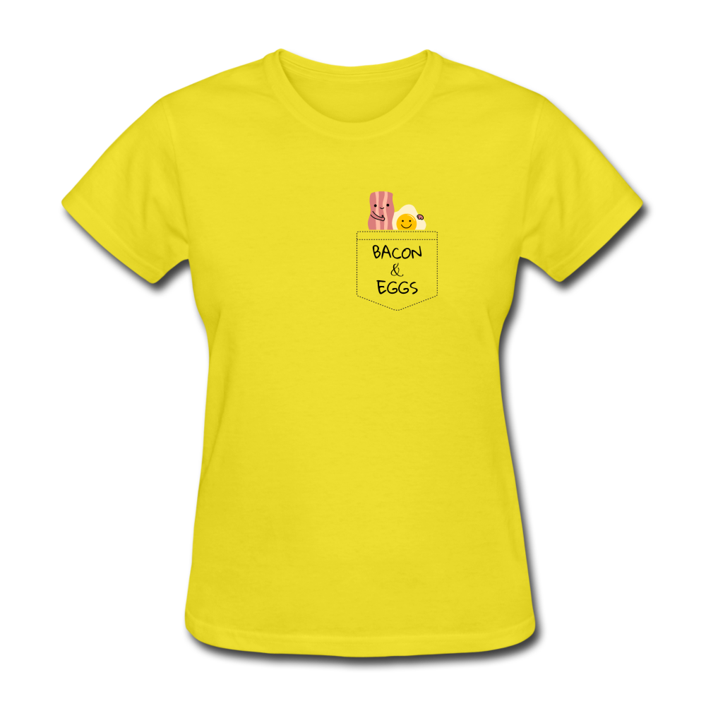 Women's Bacon and Eggs T-Shirt - yellow