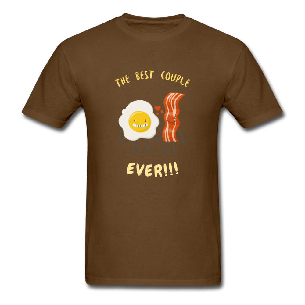 Unisex Bacon and Eggs Couple T-Shirt - brown