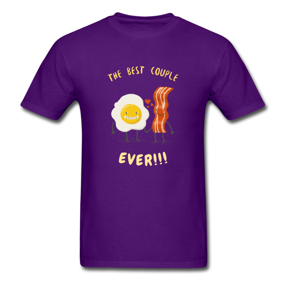 Unisex Bacon and Eggs Couple T-Shirt - purple