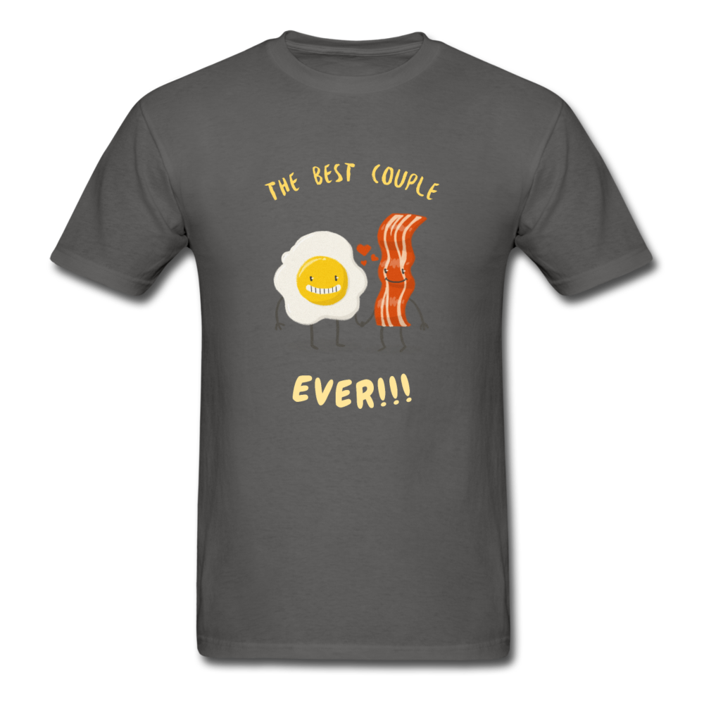 Unisex Bacon and Eggs Couple T-Shirt - charcoal