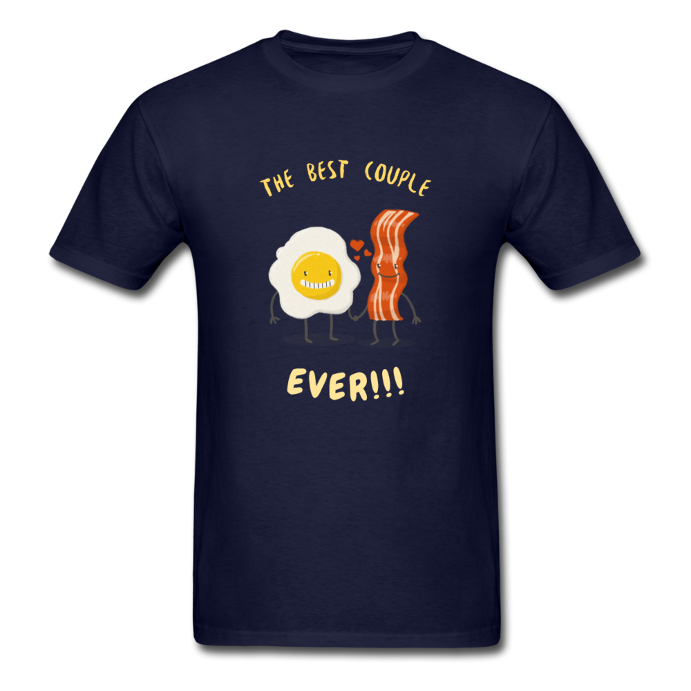 Unisex Bacon and Eggs Couple T-Shirt - navy