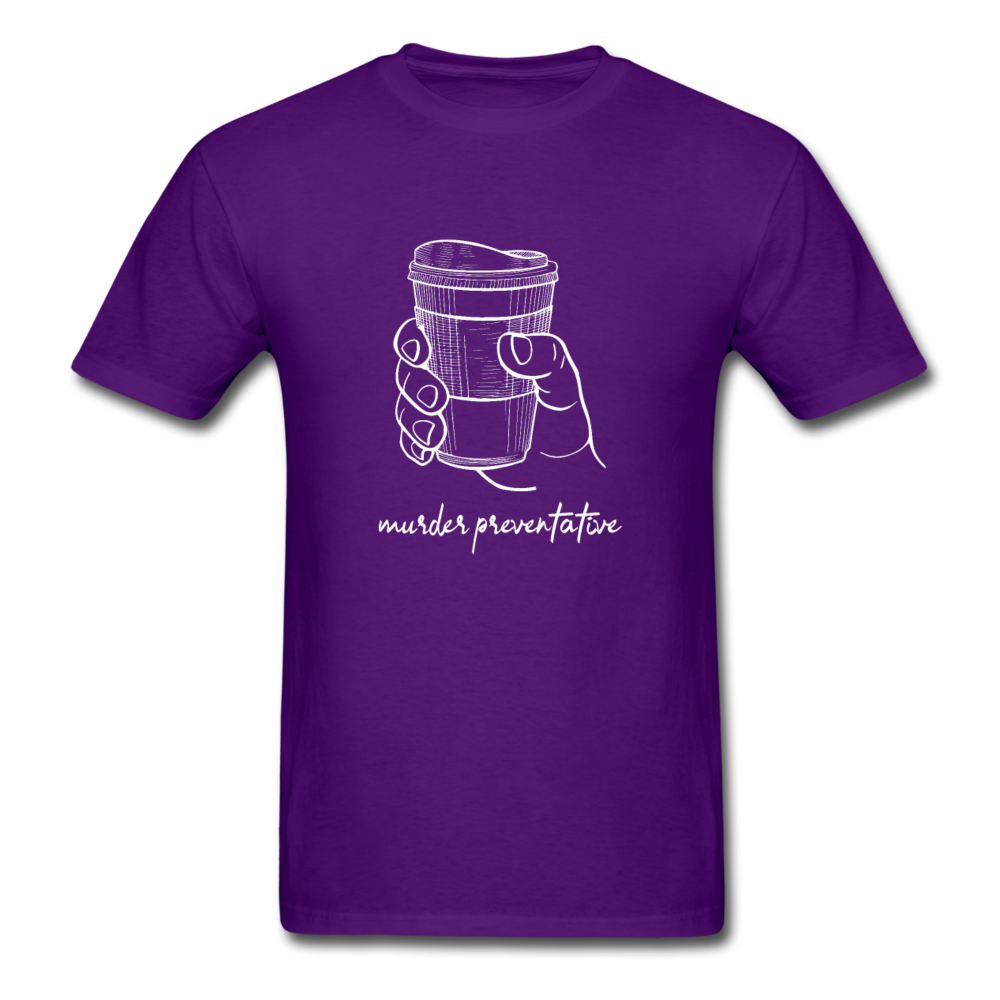 Unisex Coffee Murder PreventativeT-Shirt - purple