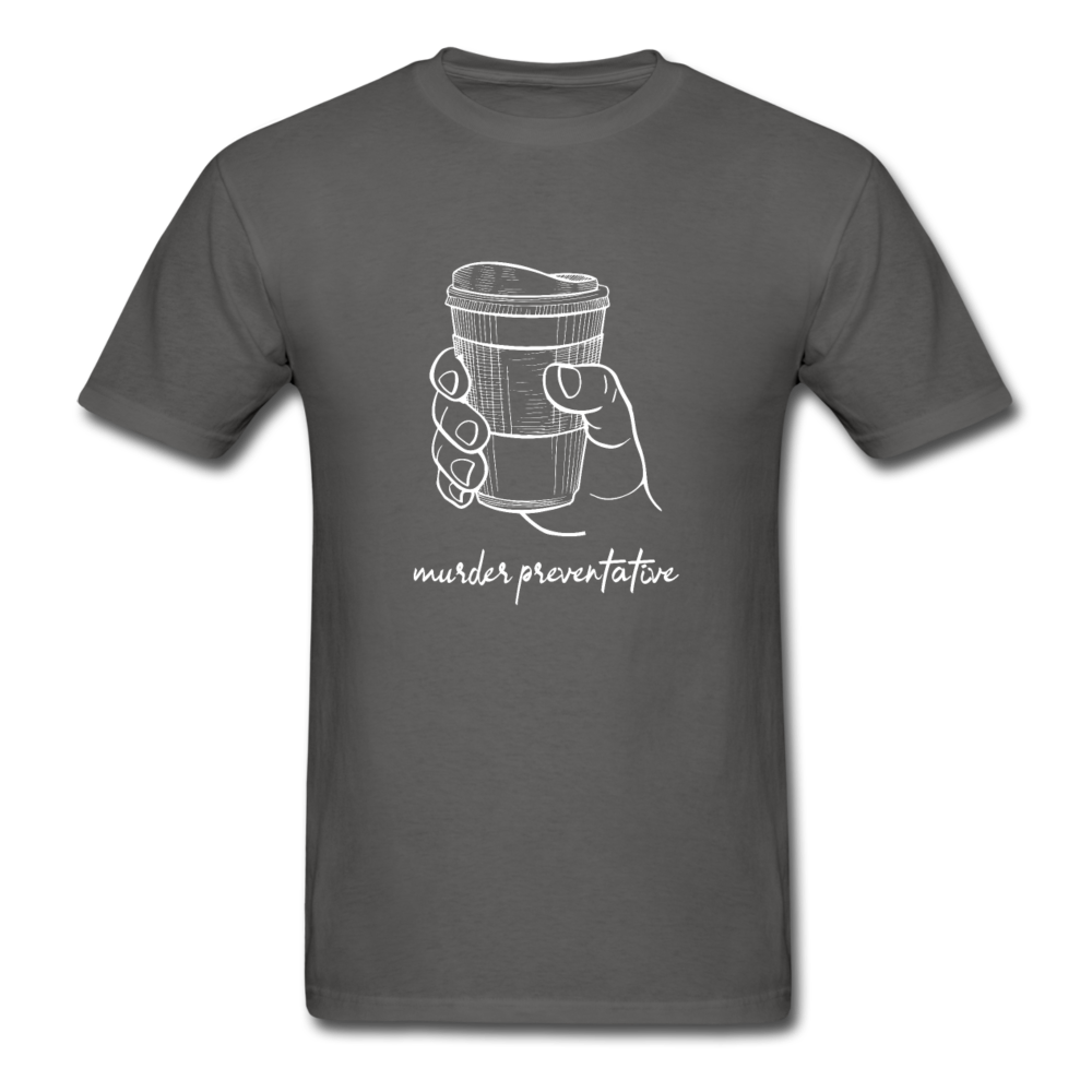 Unisex Coffee Murder PreventativeT-Shirt - charcoal
