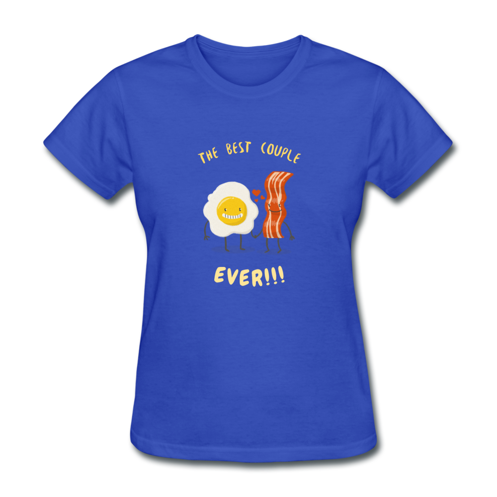 Women's Bacon and Eggs Couple T-Shirt - royal blue