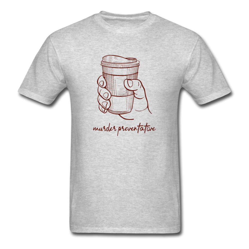 Unisex Coffee Murder Preventative T-Shirt - heather gray