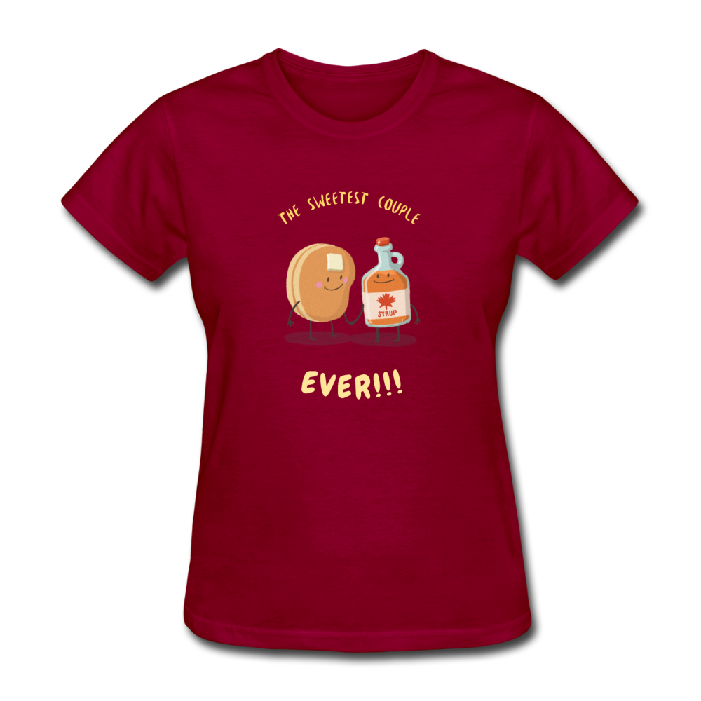 Women's Pancakes and Syrup T-Shirt - dark red