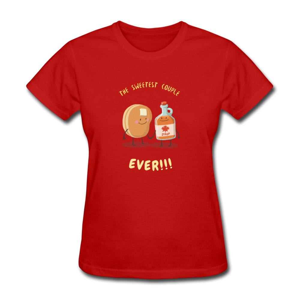 Women's Pancakes and Syrup T-Shirt - red